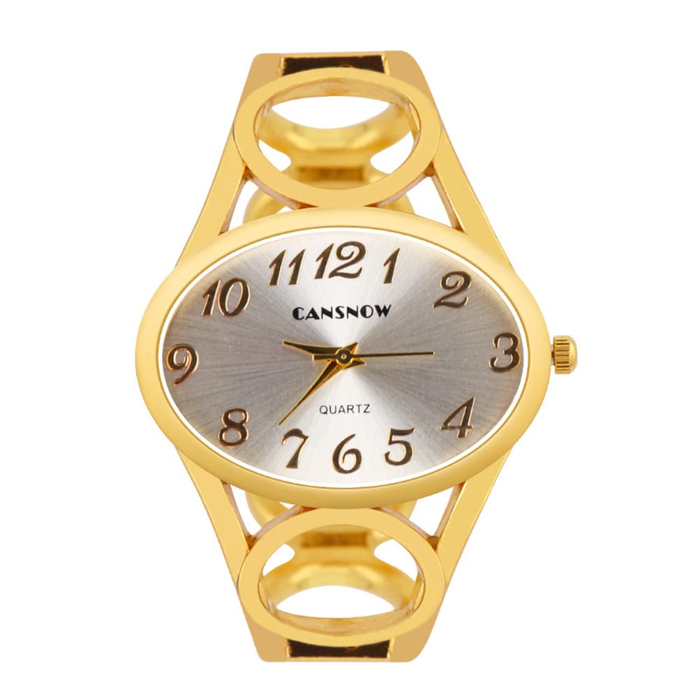 Weicam Women Simple Hollow Cuff Bangle Analog Quartz Wrist Watch Gifts for Ladies, gold, Quartz Movement (B0BNDQ4D7H) Amazon Price History, Amazon Price Tracker