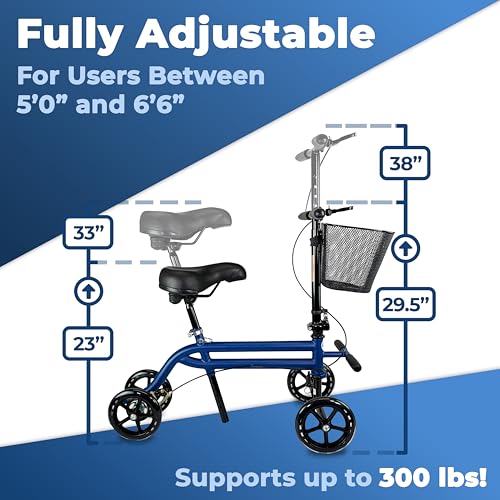 image for KneeRover Steerable Seated Scooter Mobility Knee Walker - Sitting Scoo