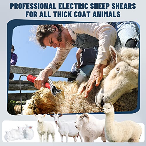 Image of 1000W Electric Sheep Shears, Professional Sheep Clippers, Animal Grooming Clippers for Horse Alpacas Goats, Farm Livestock Shearing Machine-Grooming Kit Animal Hair Cutting