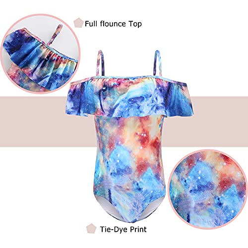 Image of Girls One Piece Swimsuits Off Shoulder Bathing Suit for Kids Hawaiian Swimwear 3-16 Years