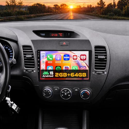2+64GB Android 15 Car Radio for KIA Forte Cerato K3 2013-2018 Wireless Carplay Android Auto, 9' Touch Screen Car Stereo GPS Navi, WiFi, Bluetooth, Backup Camera, FM RDS Radio, EQ DSP, SWC