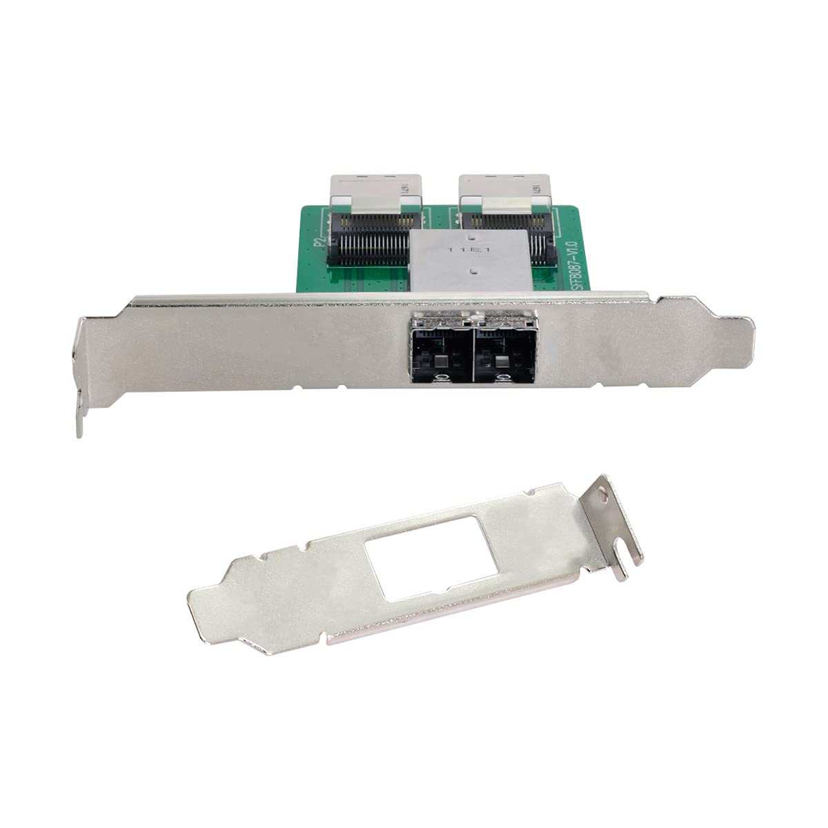 Cablecc Mini SAS HD SFF-8644 de puertos duales a Mini SAS SFF-8087 PCBA adaptador hembra con soporte de perfil bajo