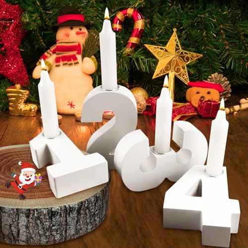 4 Stück Adventszahlen Kerzenhalter, 1-4 Zahlen Kerzenständer, 1-4...