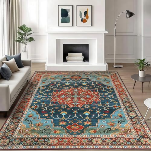 WILLSUN Washable Area Rugs, 5x7 Non-Slip Boho Large Area Rugs for Living Room...