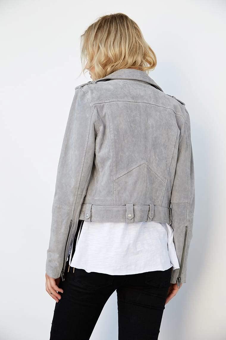[BLANKNYC] Luxury Clothing Cropped Suede Leather Motorcycle Jacket Abbigliamento di lusso Cortato Giacca Moto in Pelle Scamosciata Donna