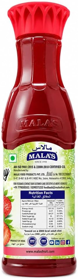 Mala's Strawberry Whole Crush 750 ml