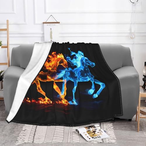 Couverture de voyage compacte et douce pour nuits fraîches motif cheval de feu - 8