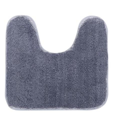 Image of Pano Microfiber Anti-Slip Bathmat Set with Contour Mat Grey | Pack of 2 (50x75 cm & 50x50 cm) | Soft, Super Absorbent & Non-Slip Mats for Shower, Bathroom, Kitchen & Home