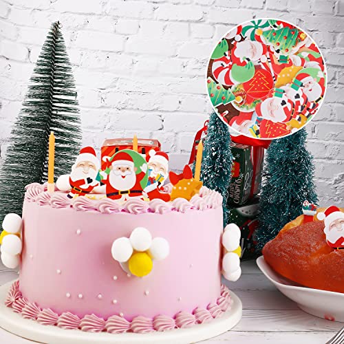 Toymis Z05039 300Pcs Edible Christmas Cake Decorations, Edible Wafer Paper Christmas Cupcake Decorations Edible Christmas Cake Toppers thumb #6