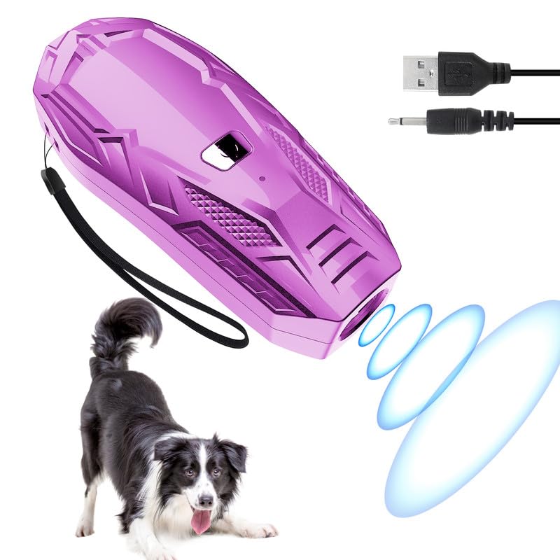 Queenmew Anti Bell Gerät Hunde, Antibell Ultraschall Gerät mit Variabler Frequenz, Effektiv Lange Reichweite Gegen Bellen Hunde den Innen- und Außenbereich
