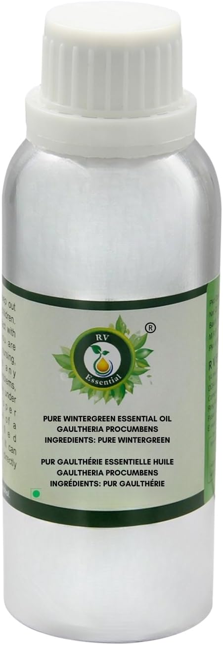 R V Essential Pure Wintergreen Essential Oil 300ml (10oz)- Gaultheria Procumbens (100% Pure and Natural Therapeutic Grade)