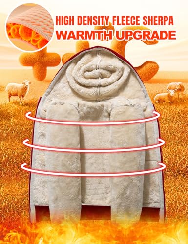 Image of Kids Sherpa Lined Zip Up Hoodie Winter Warm Fleece Jacket 4-15Y