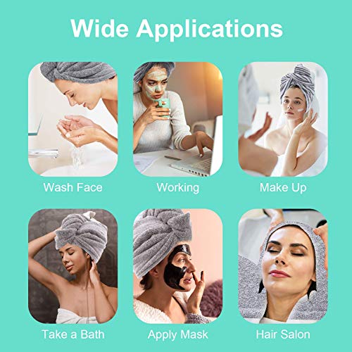 Microfibre Hair Towel Wrap, 3 Pack Hair Turban Towel 65x25 cm, Soft and Anti Frizz Head Towel, Super Absorbent Quick Drying Curly Hair Towel for Women Girl Wet Long Thick Hair - Image 4