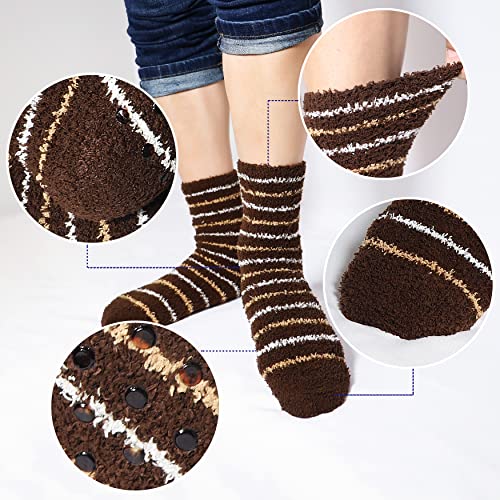 Bienvenu Men's 4 Pack Winter Thick Socks Warm Comfort Soft Fuzzy Floor Socks3