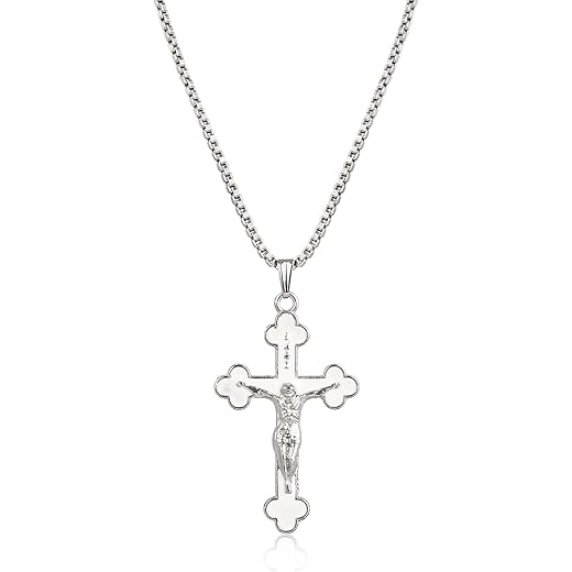 Jesus Cross White Pendant