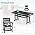 Homenjoy 5 Piece Patio Dining Set, 66" Rectangle HDPE Weather Resistant Outdoor Table & 4 Patio Chairs Set with 1.96" Umbrella Hole, Heavy Duty Chairs for Backyard Balcony Deck, Black