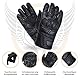 Leatherick Herren-Motorradhandschuhe, schwarzes Echtleder, CE-Zertifiziert, mit schützenden Knöcheln, gepolsterter Handfläche mit TPR-Schieber und Touchscreen-Kompatibilität (Schwarz, XXL)