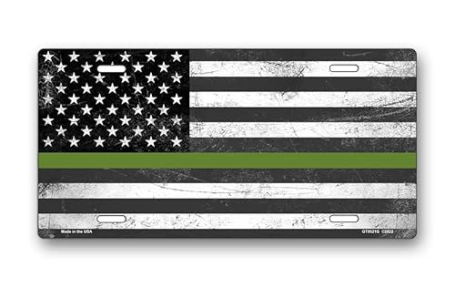 Thin Green Line American Flag License Plate