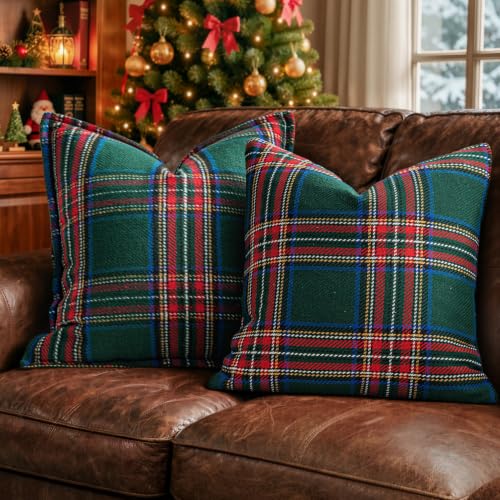 Christmas Plaid Pillow Covers 18x18 - image 3