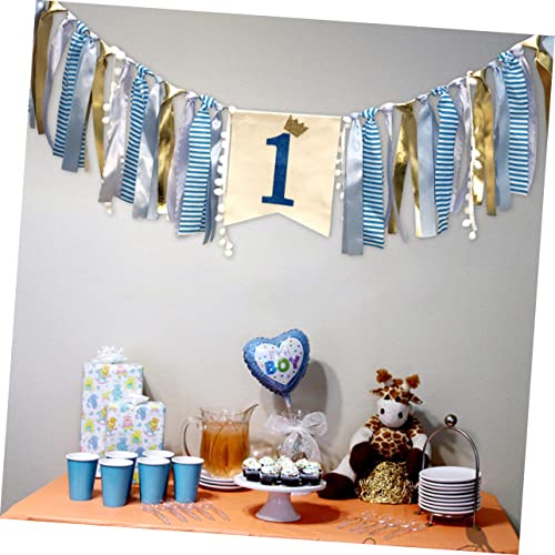 OSALADI 2 Peças Bandeira De Puxar Bandeira De Aniversário Protetor De Cabine De Fotos De 1º Aniversá