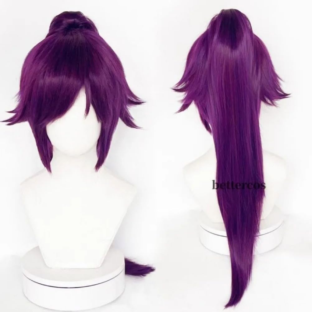 KAPVXRKI Shihouin Yoruichi Cosplay Wig Heat Resistant Synthetic Wigs for Halloween Costume Party Role Play+Wig Cap