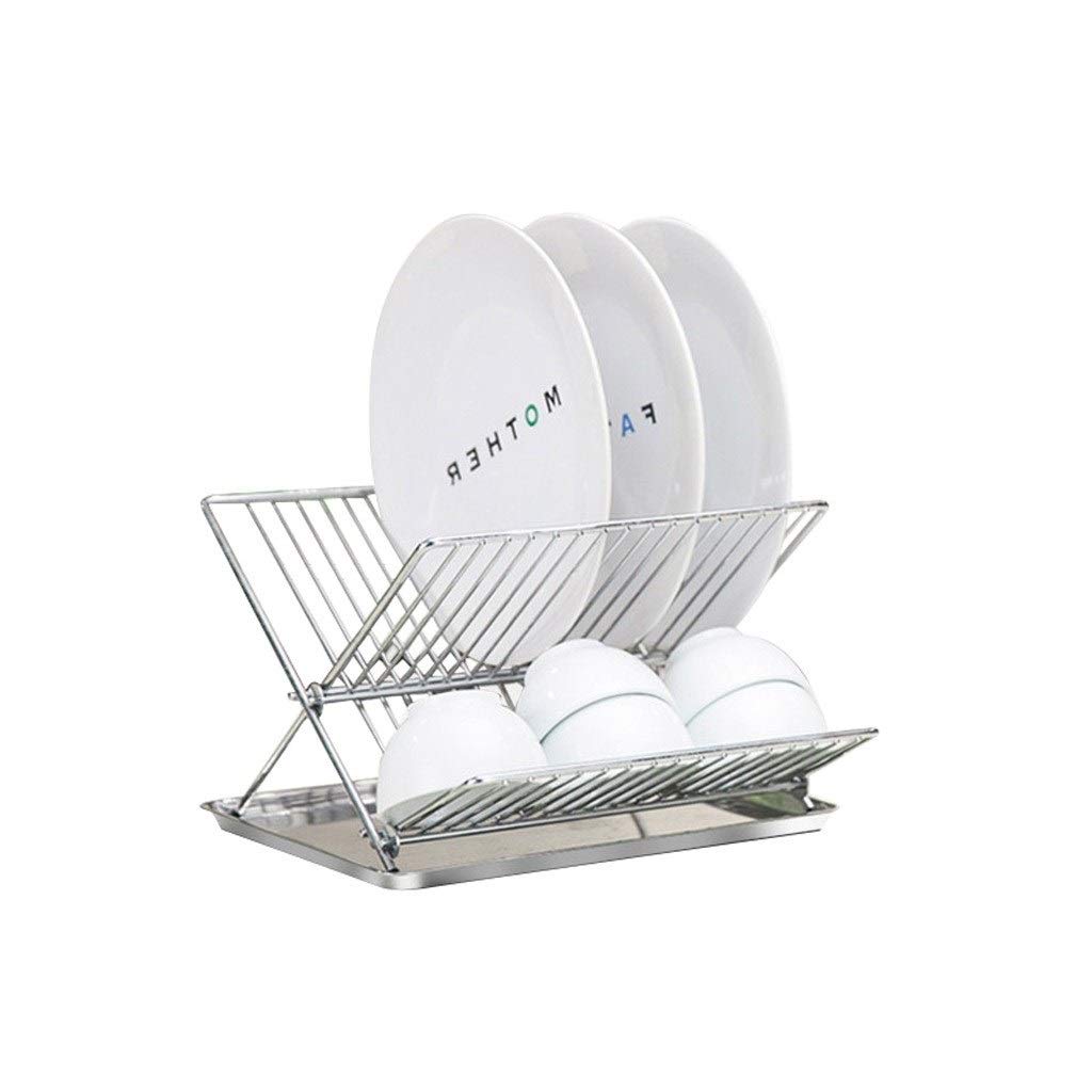 Geschirrkorb Edelstahl Abtropfbrett Küche Storage Rack Faltbare Dish Ablass Gestell 30 cm Geschirr Abtropfgestell