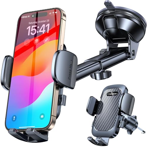 Car Phone Holder Mount【Window + Vent +Dash】Windshield Phone Mount for Car【360°Rotation】Suction Cup Phone Mount for Truck Stand Dashboard Cell Phone Holders for Your Car Mount for iphone holder for car