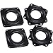 ZDNT 4 Pcs Placa Giratoria Cuadrada,Rodamiento Placa Giratorio Lazy Susan Plato Giratoria para Taburetes,Sillas(Negro)