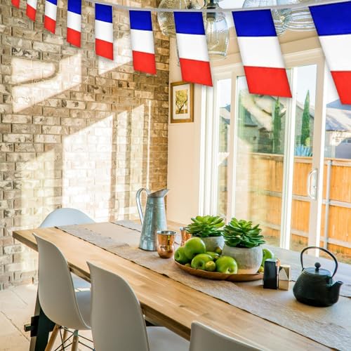 Image of France Flags French String Flag Banners for Patriotic Events Independence Day Sports Bars Inside Outside Decorations 33 Feet 30 Flags