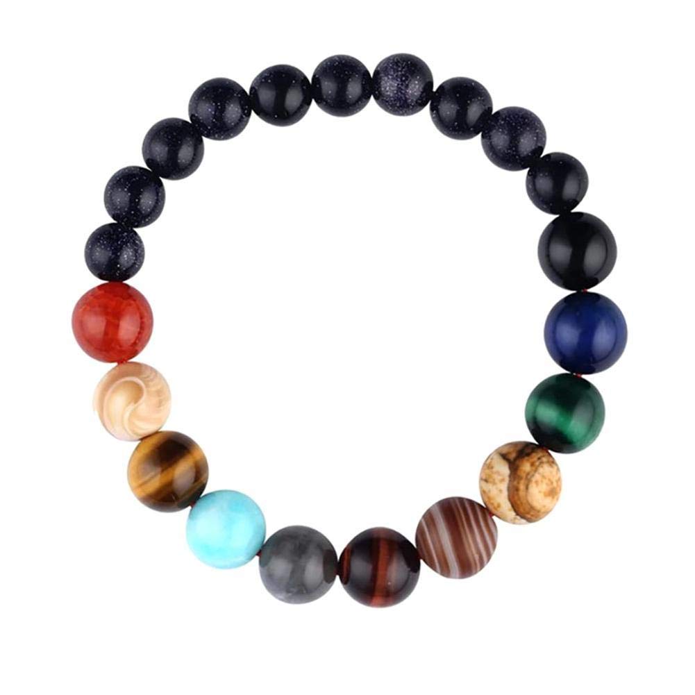 nanshoudeyi Planets Bead Bracelet Natural Stone Healing Reiki Bracelet Men Women Couple Bracelet Gift Universe Guardian