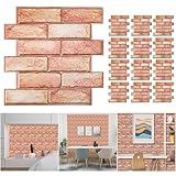 AUGSUN 12Pcs 3D Faux Brick Wall Panels Peel and Stick Foam Brick Wallpaper Decorative Wall Panel 11.8'X11.8' Self Adhesive Wall Tiles Wall Covering Panels for Interior Wall Decoration (Red Brick)