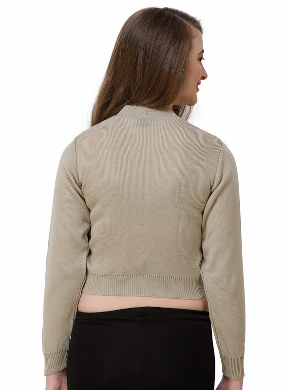 Image of Women Winter Wear V-Neck Full Sleeves Regular Fit Woollen Blouse