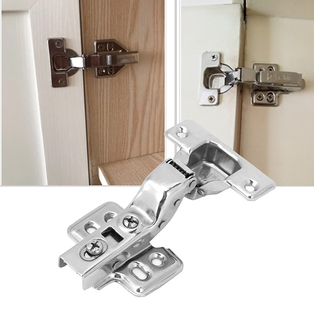 Xeerabdi Stainless Steel European Style Clip-On Cabinet Hinges, Soft Close, Concealed, Full Overlay, Crank | Heavy Duty Hinges for Kitchen and Bathroom Cabinets 2
