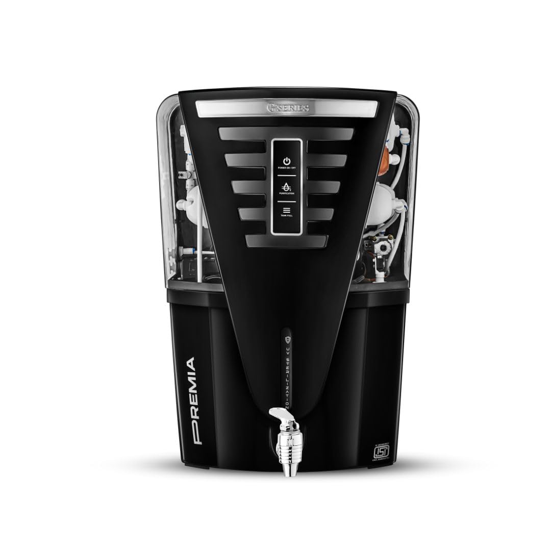 G+ Series Premia Black Triple Layer Protection Water Purifier |Digital Display | Multiple Purification Process | RO+COPPE+ZINC+ALKALINE+UV+UF LED Tank | 15L-image-4