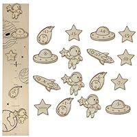 Personalized Wooden Ruler Growth Chart for Kids with 1 Set of Height Markers, Custom Name Growth Chart Hanging Decor for Baby Boy & Girl, Large Family Measuring Board Wood, Wall Meter for Children