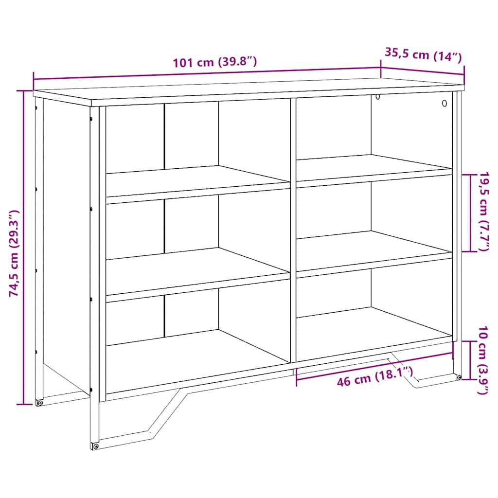 Credenza nera, 101 x 35,5 x 74,5 cm, in legno e gambe in metallo, moderna, per soggiorno, corridoio, ufficio, con spazio salvaspazio