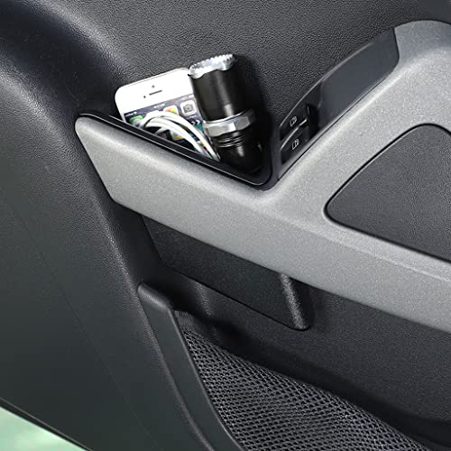 TENWIND For Smart 451 Fortwo 2009 2010 2011 2012 2013 2014 ABS Car Inner Front Row Door Storage Box Black Accessories
