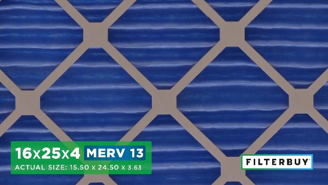 Image of Filterbuy 16x25x4 Air Filter MERV 13 Smoke & Allergy Defense (4-Pack)