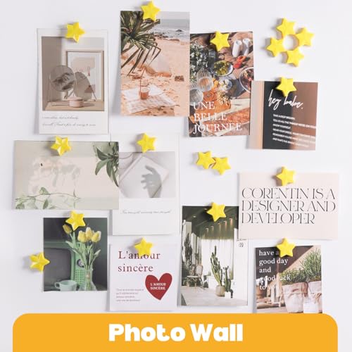 40 imanes decorativos estrella amarillos para refrigerador miniatura 5