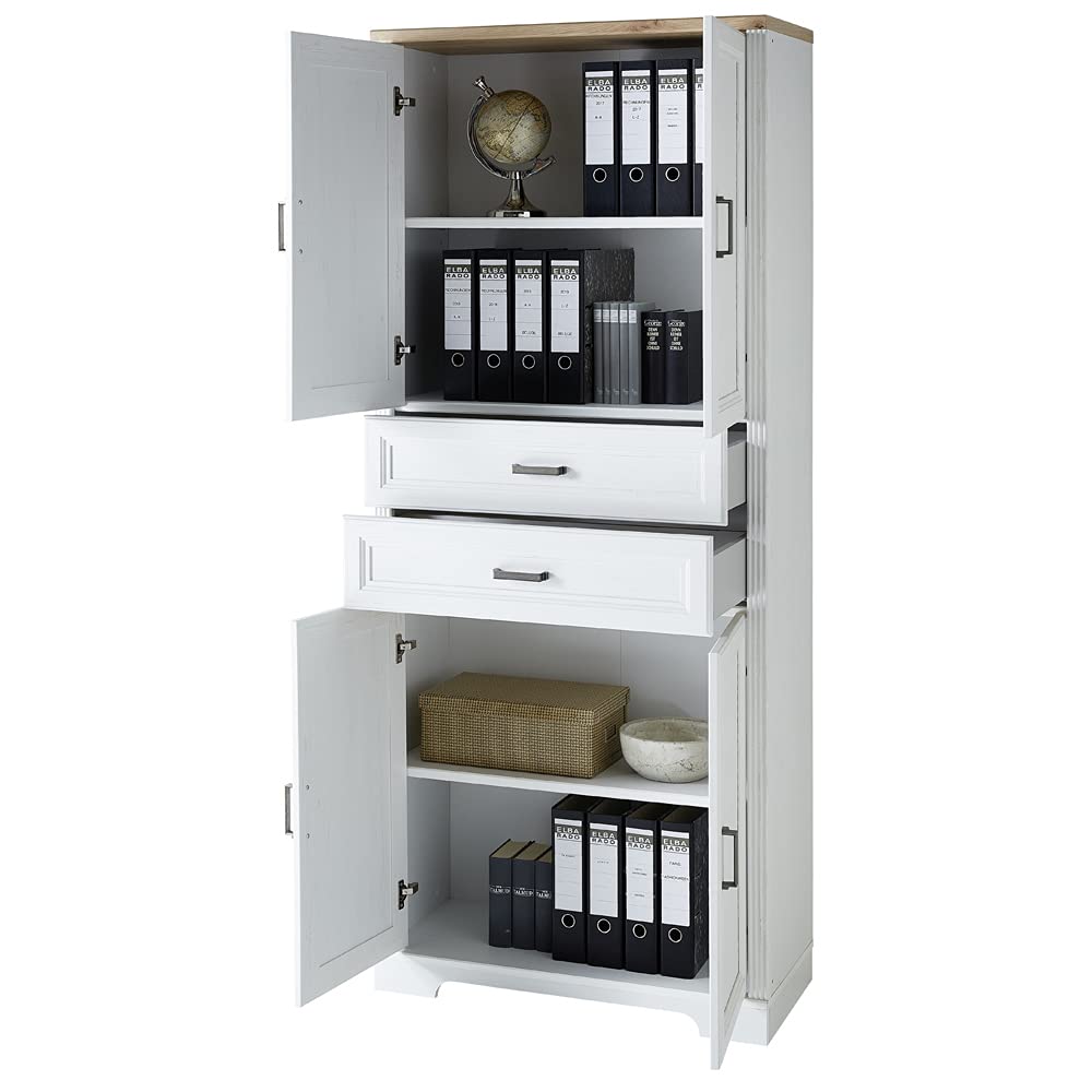 Lomadox Büro Aktenschrank Kombination Pinie hell Artisan Eiche