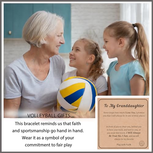 HGDEER Baseball Basketball Football Soccer Volleyball Gifts, Natural Stone Baseball Cross Bracelets for Teen Ideas with Message Gift Card2