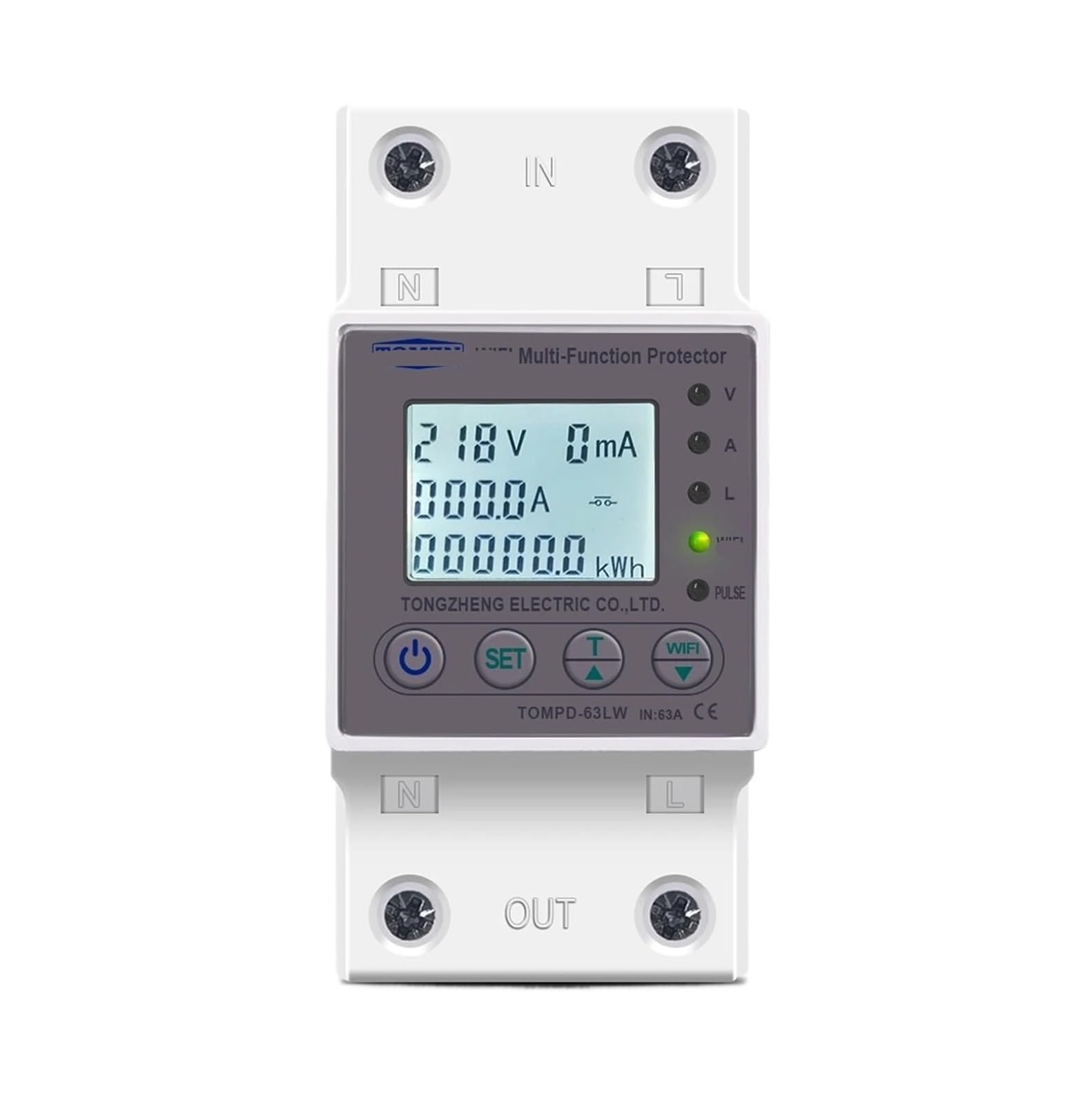 JNVFTCUX TOMPD-63LW 1-63A Smart Energy Meter KWh Metering Circuit Breaker Timer with Voltage Current and Leakage Protection