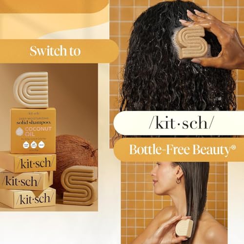 Image of Kitsch Coconut Oil Shampoo and Conditioner Set - Made in USA, 2 pcs