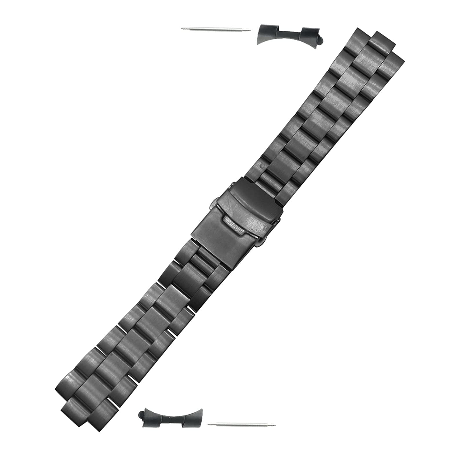 Bracelet de montre incurvé en acier inoxydable de 20 mm et 22 mm - Pour homme et femme - Double fermoir - Boucle de rechange