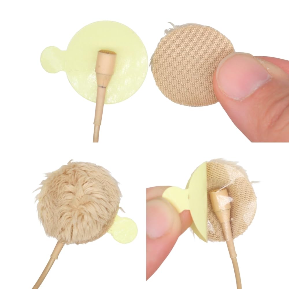 URSA Plush Circles - Parabrezza lavalier/risvolto a pelo corto. Riutilizzabile e super morbido - Beige