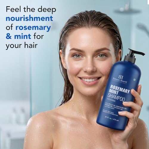 Image of Botanic Hearth Rosemary Mint Shampoo Thickening Formula, Promotes Hair Growth and Scalp Health Sulfate Free & Paraben Free, for Men & Women | 16 fl oz