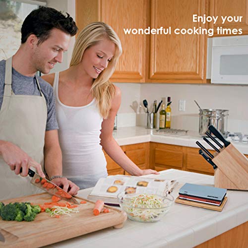 Sharpening Stone Set, Meterk Whetstone 4 Side Grit 400/1000 3000/8000 Knife Sharpening Kit with Bamboo Base, Non-Slip Rubber Base and Angle Guide - Thumbnail 7