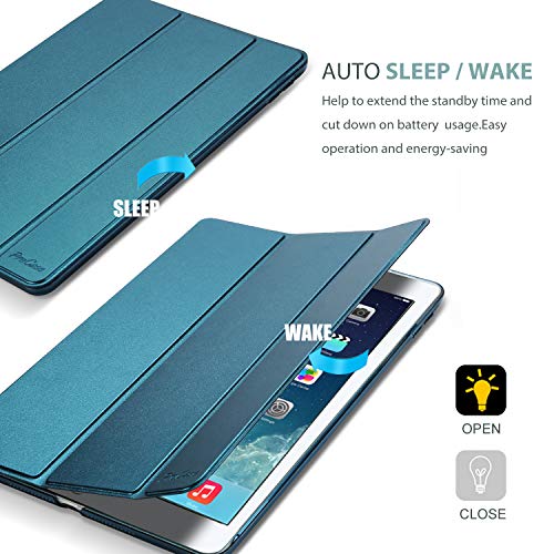 Procase Smart Case For Ipad Air 1St Edition, Ultra Slim Lightweight Stand Protective Case Shell With Translucent Frosted Back Cover For Apple Ipad Air 2013 Model (A1474 A1475 A1476) -Teal #TOP5
