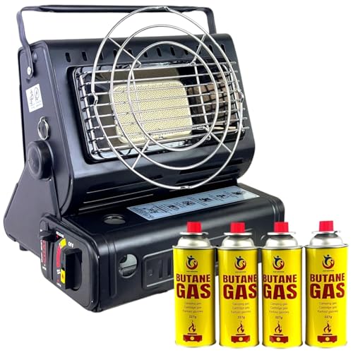 Easy Shopping 2 In 1 Portable Gas Heater & Stove with Butane Canisters