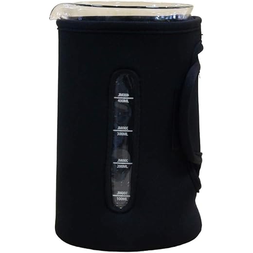 InstaCuppa French Press Neoprene Sleeve Add on for Protection and Insulation (Black, 600 ml)